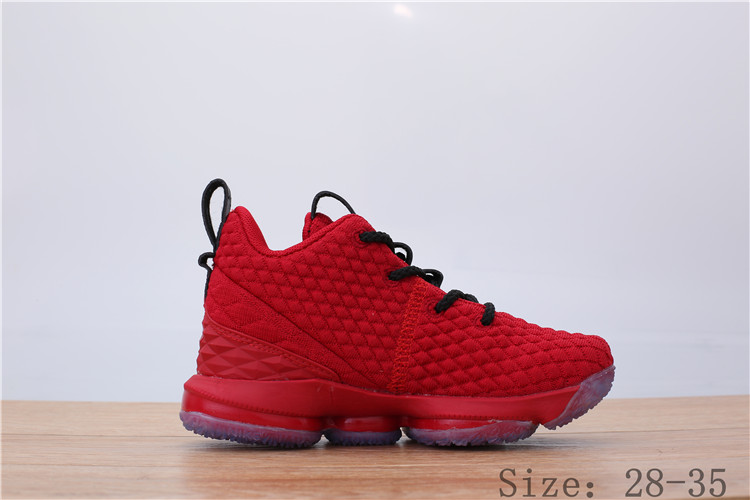 Kids Nike LeBron 15 Red Black Shoes